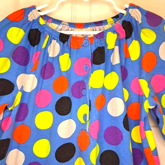 Hanna Andersson Multicolored Polka Dot 3/4 Sleeve Dress Size 8 - Picture 3 of 7